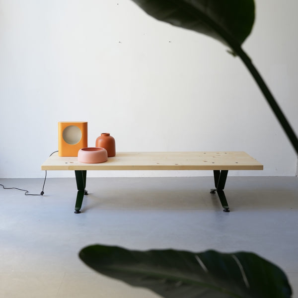 raawii Arba Bench Bench Dark green frame / wood top