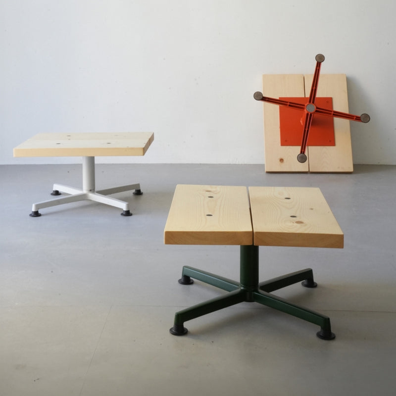 raawii Arba side table Table Orange frame / wood top