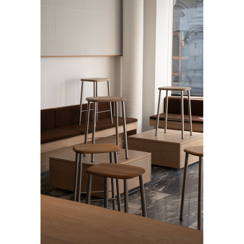 raawii Bird Bar Stool 75 Bar Stool Stainless steel / oak