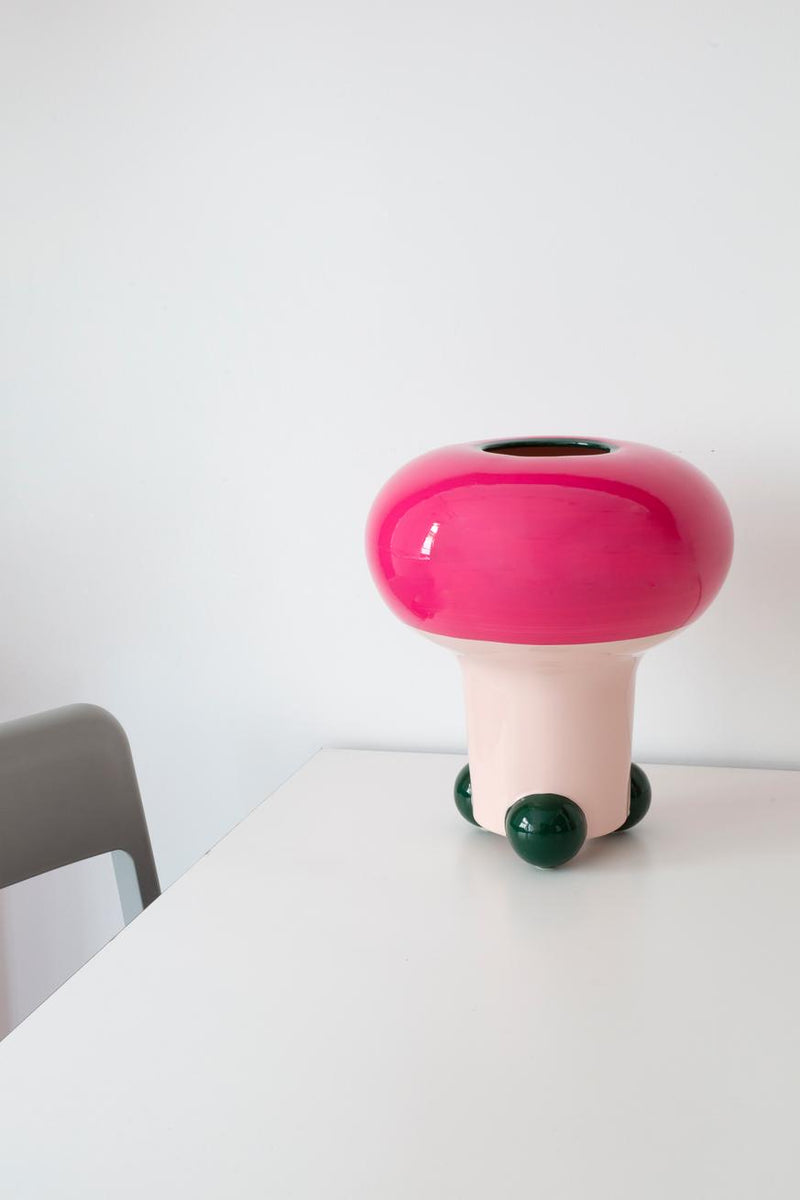 raawii Nicholai Wiig-Hansen - Mushroom - vase - onesize Vase Fancy pink / green